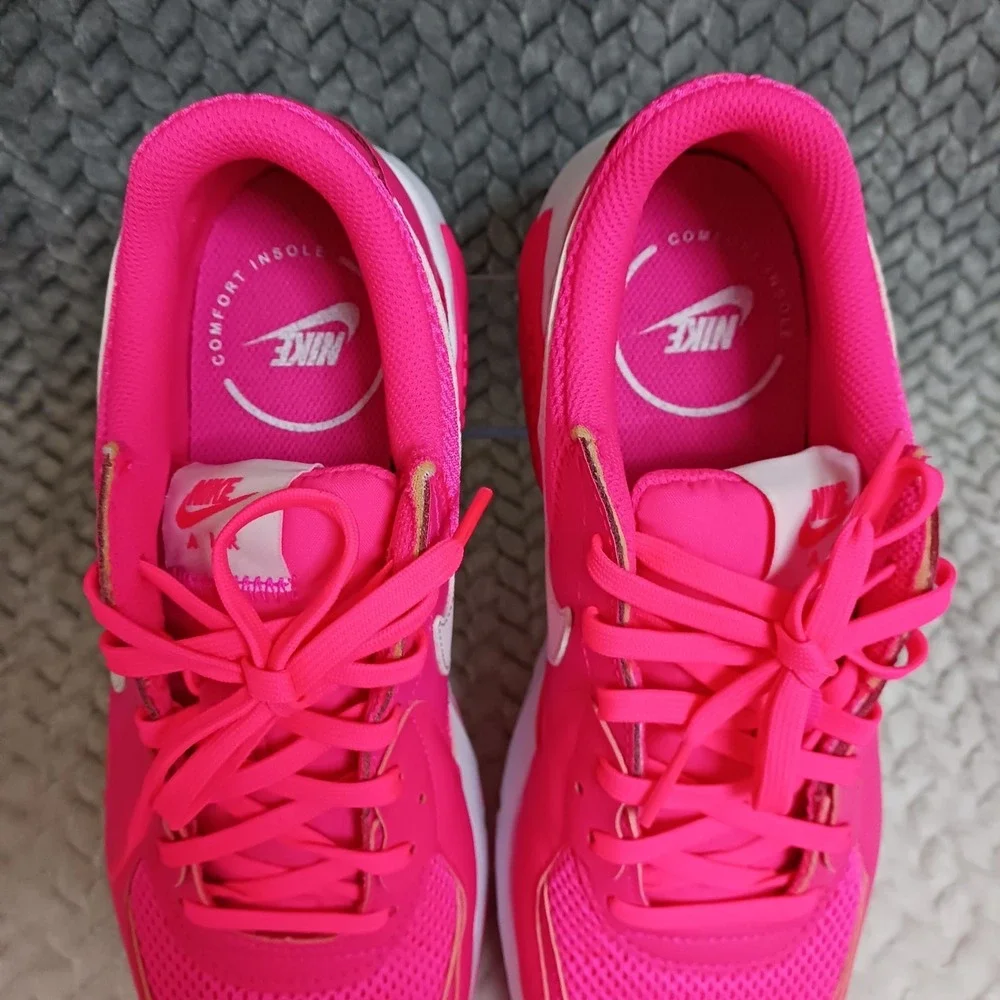 Nike Air Max Women’s Athletic Sneakers in Bright Pink with White Swoosh